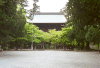 The main gate of the Engaku-ji temple, surrounded by trees